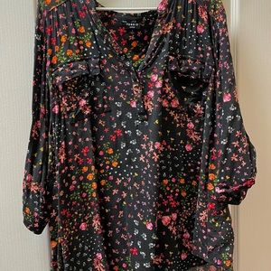 Torrid Black Floral Harper Blouse